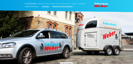 Bild zeigt Webseite von Fahrschule Oliver Weber.