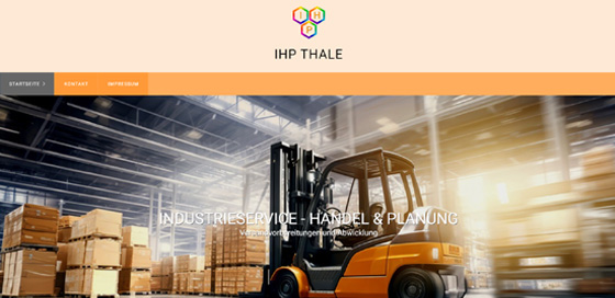 Bild zeigt Webseite von IHP Thale.