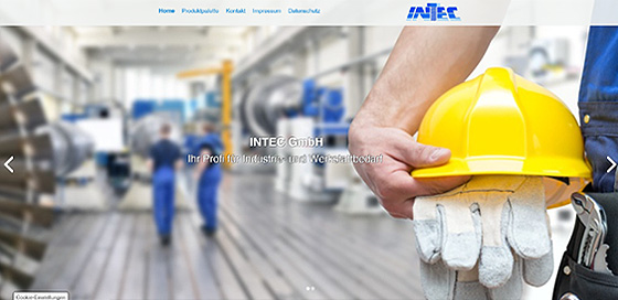 Bild zeigt Webseite von INTEC Quedlinburg.