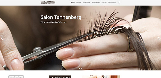 Bild zeigt Webseite von Salon Tannenberg Thale.